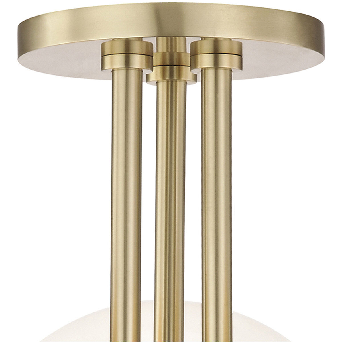 Stella 3 Light 24 inch Aged Brass Semi Flush Ceiling Light 