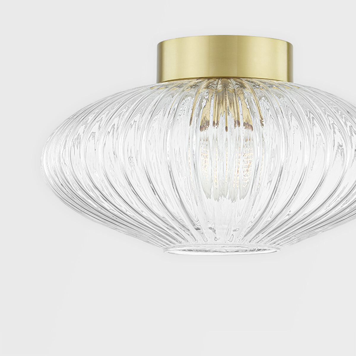 Reba 1 Light 16 inch Aged Brass Flush Mount Ceiling Light