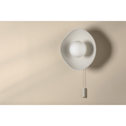 Bacia 1 Light 12 inch Aged Brass/Ceramic Raw Matte White Wall Sconce Wall Light