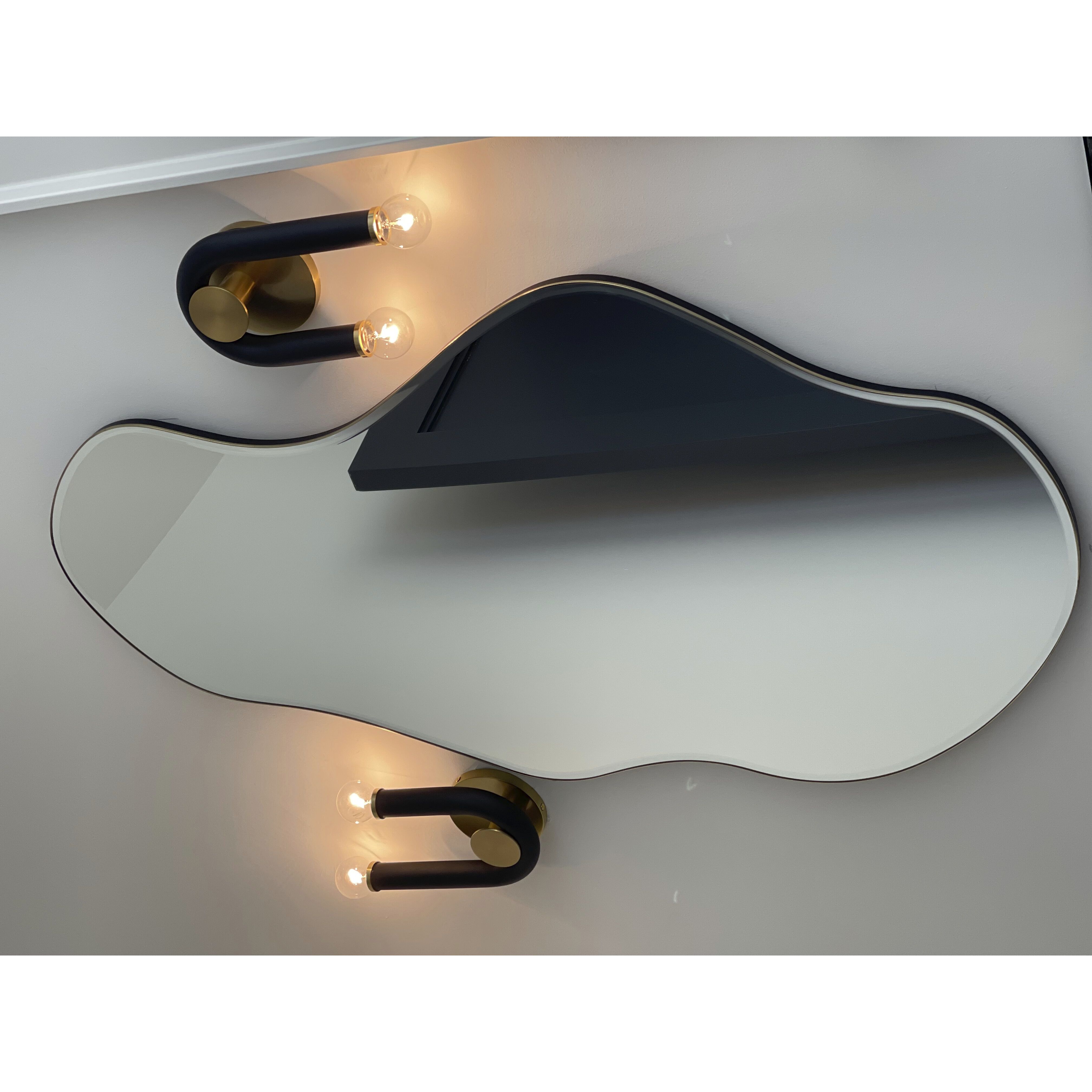 Whit 2 Light 7 inch Aged Brass/Black Wall Sconce Wall Light