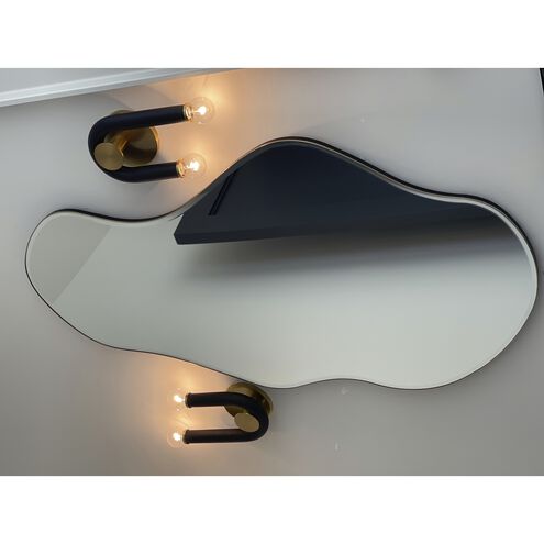 Whit 2 Light 7 inch Aged Brass/Black Wall Sconce Wall Light