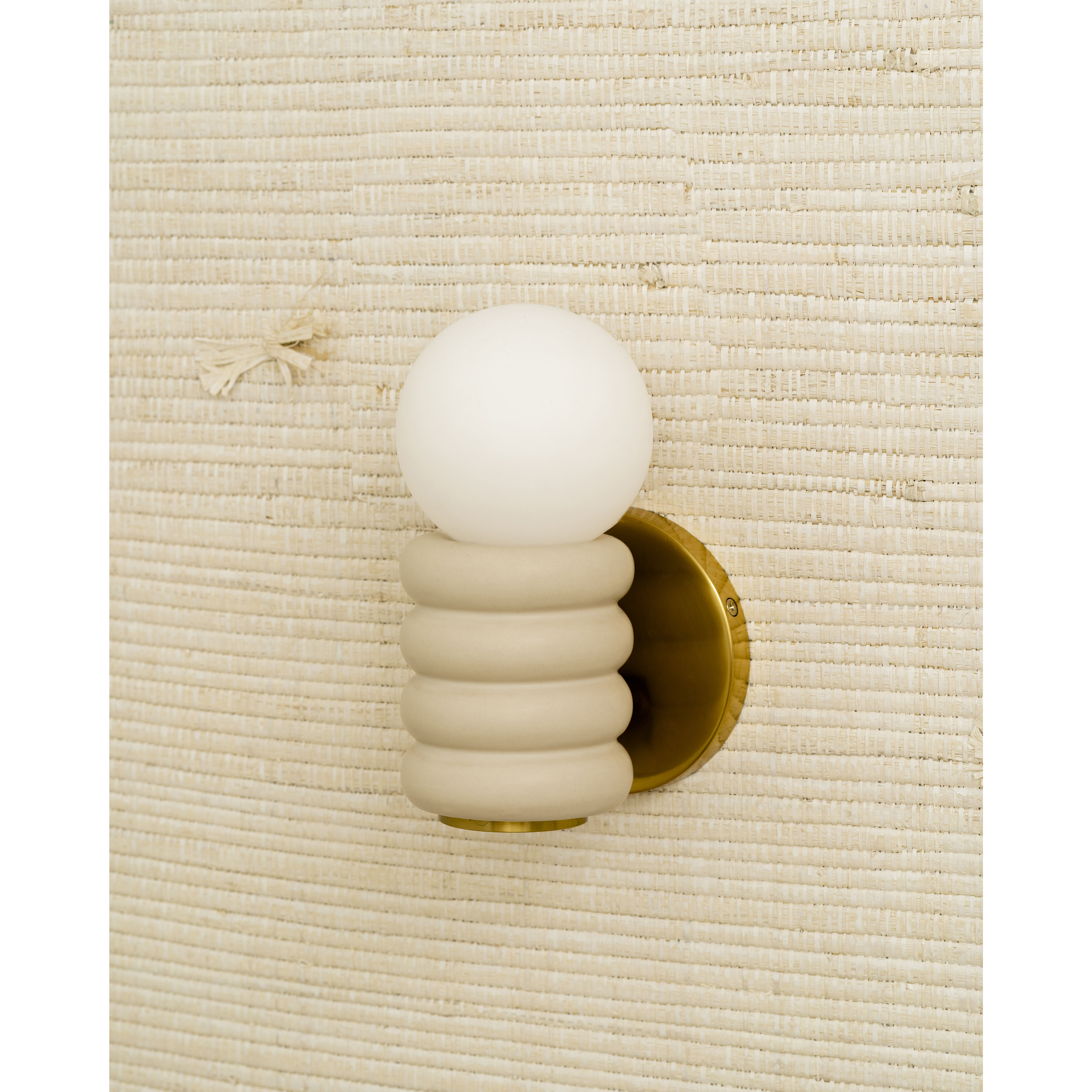 Bibi 1 Light 5 inch Aged Brass/Ceramic Antique Ivory Wall Sconce Wall Light