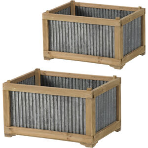 Anita Weathered Brown/Galvanized Gray Planter