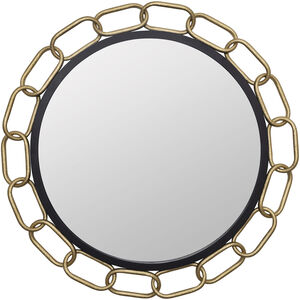 Chains of Love 30 X 30 inch Matte Black and Textured Gold Wall Mirror