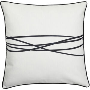 Amos 24 X 6.5 inch White and Black Pillow