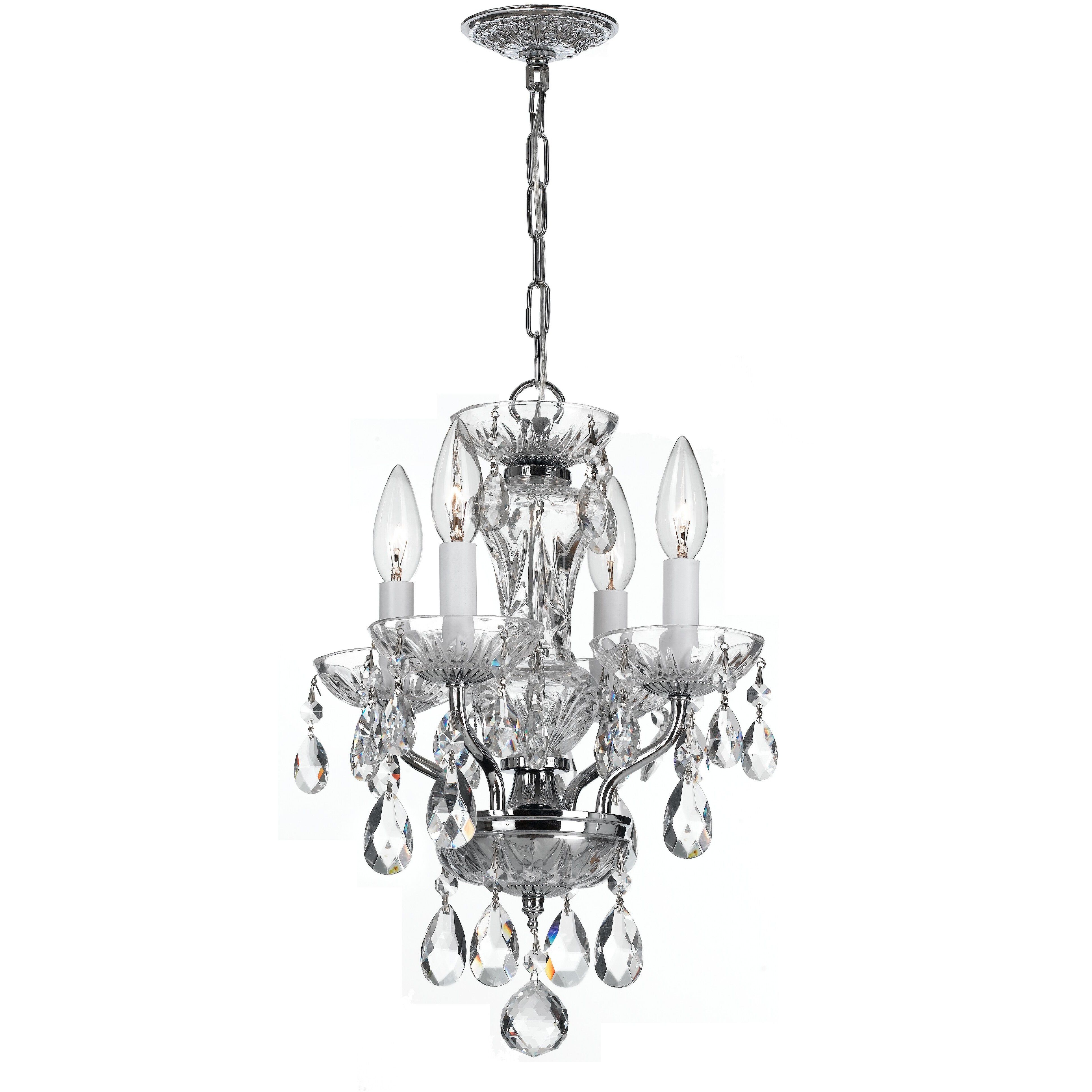 Welton 4 Light 11 inch Polished Chrome Mini Chandelier Ceiling Light in Clear Hand Cut