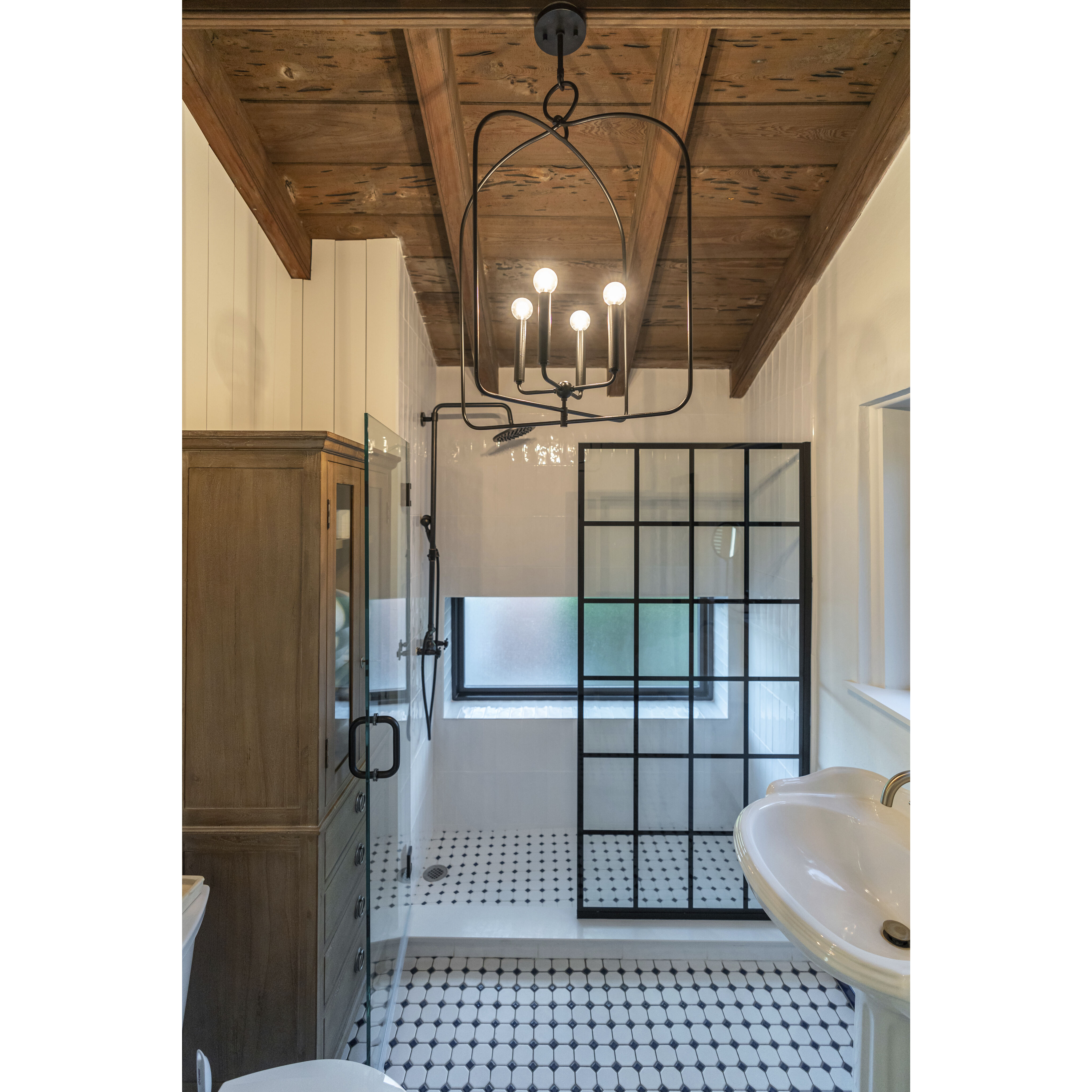 Mallory 4 Light 23 inch Aged Iron Pendant Ceiling Light, Large