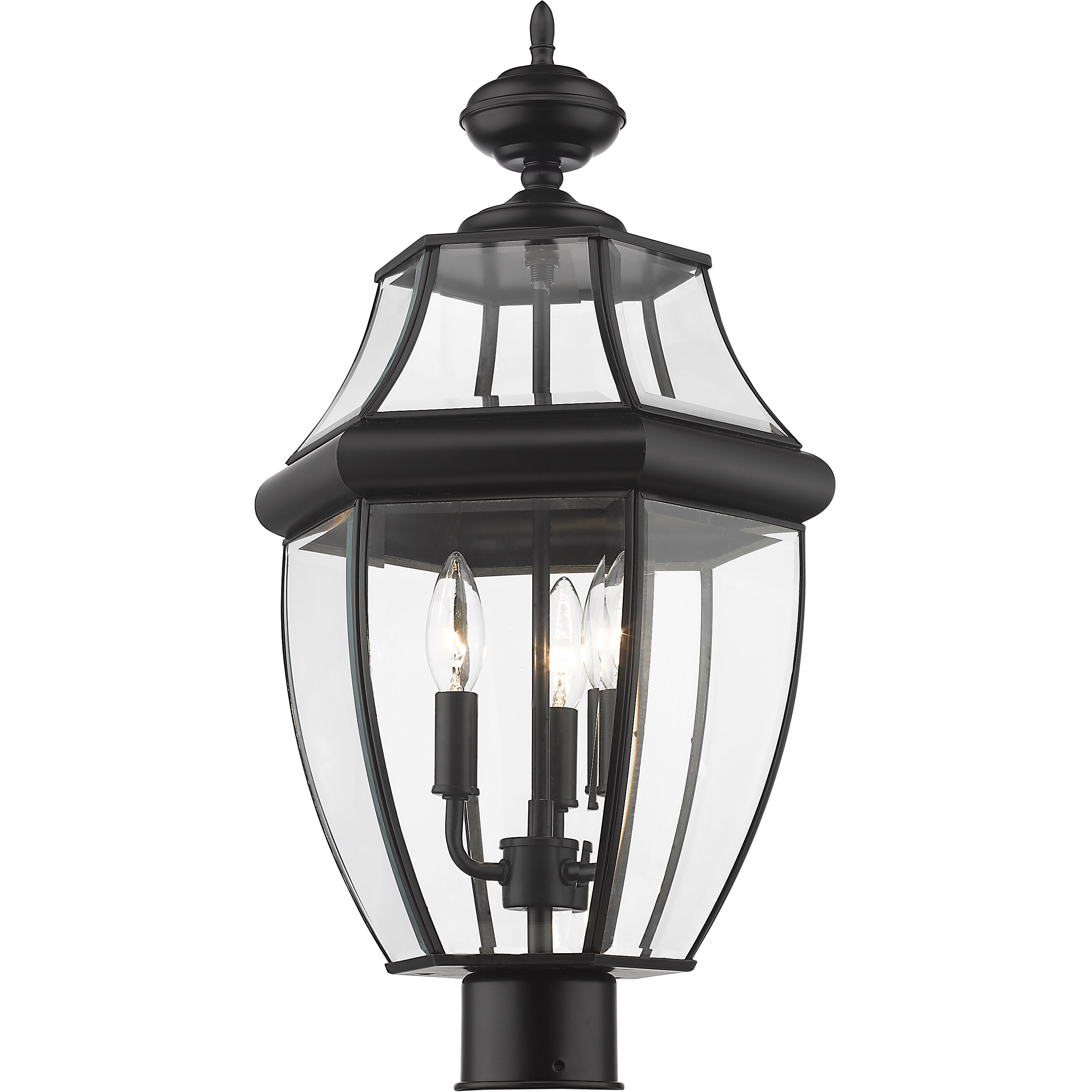 Westover 3 Light 20.25 inch Black Outdoor Post Mount Fixture