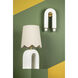 Roshani 2 Light 8 inch Aged Brass/Ceramic Raw Matte White ADA Wall Sconce Wall Light
