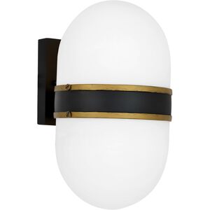 Capsule 1 Light 10 inch Matte Black/Textured Gold Outdoor Sconce, Brian Patrick Flynn