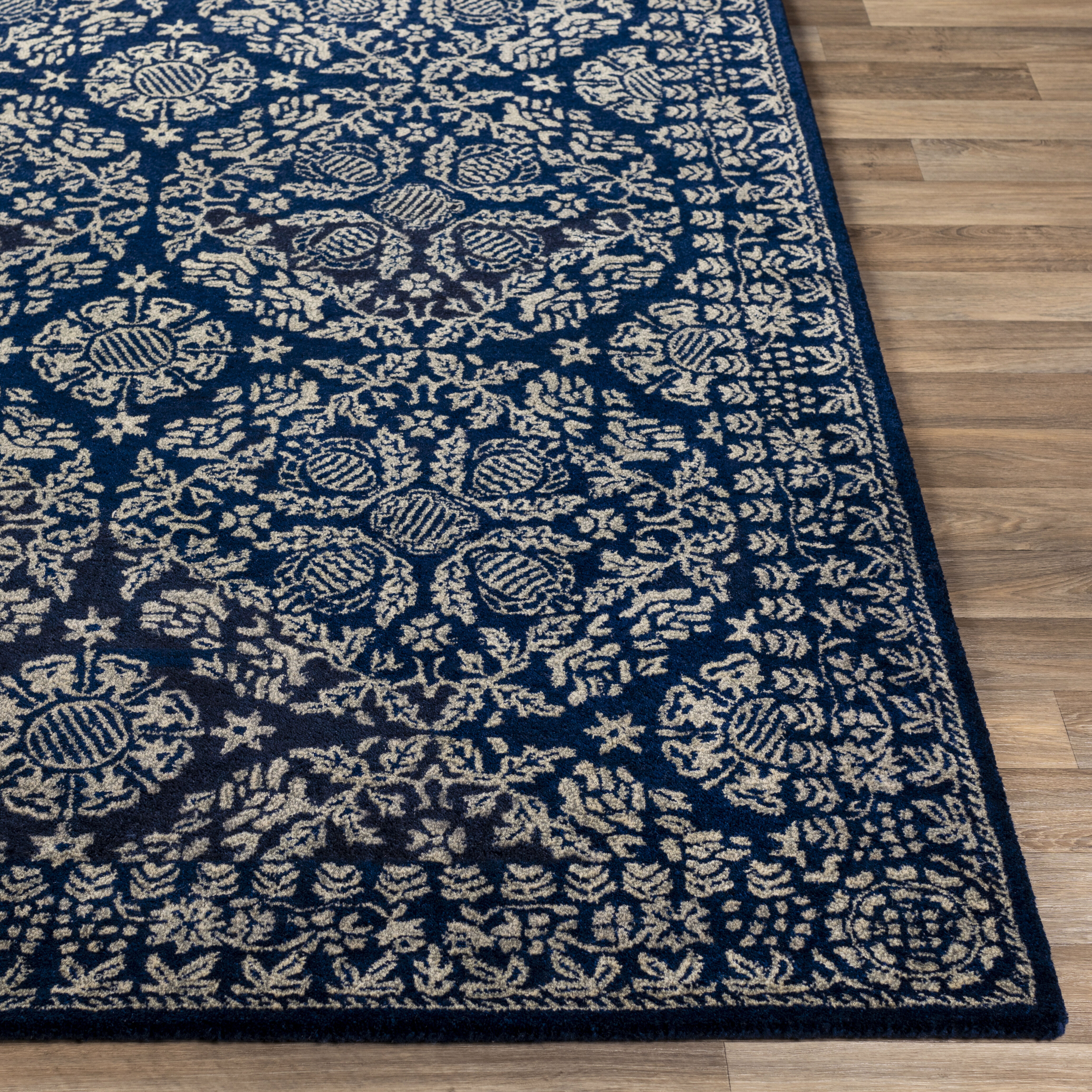 Hendrick 96 X 60 inch Dark Blue Rug, Rectangle