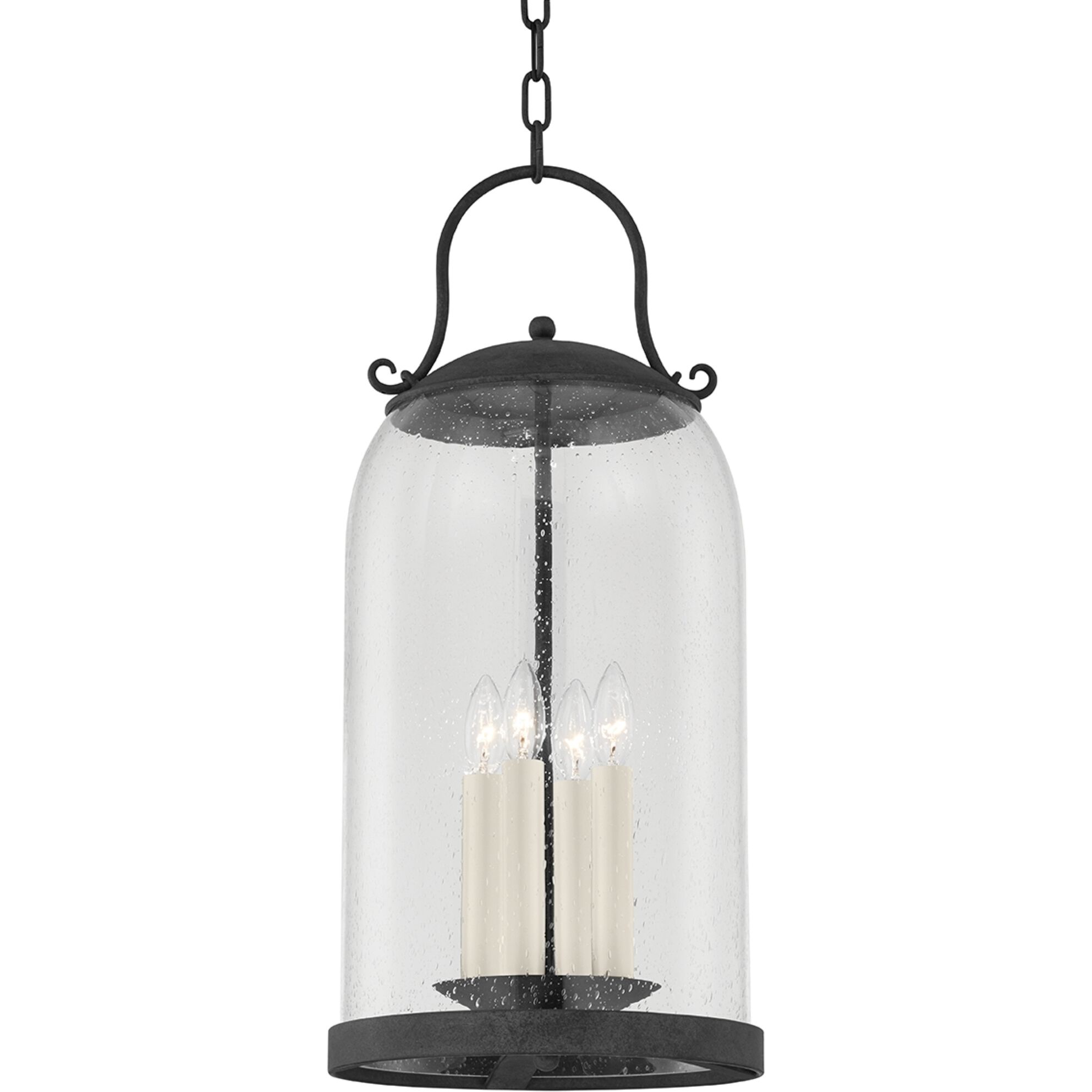 Napa County 4 Light 12 inch French Iron Outdoor Pendant, Large