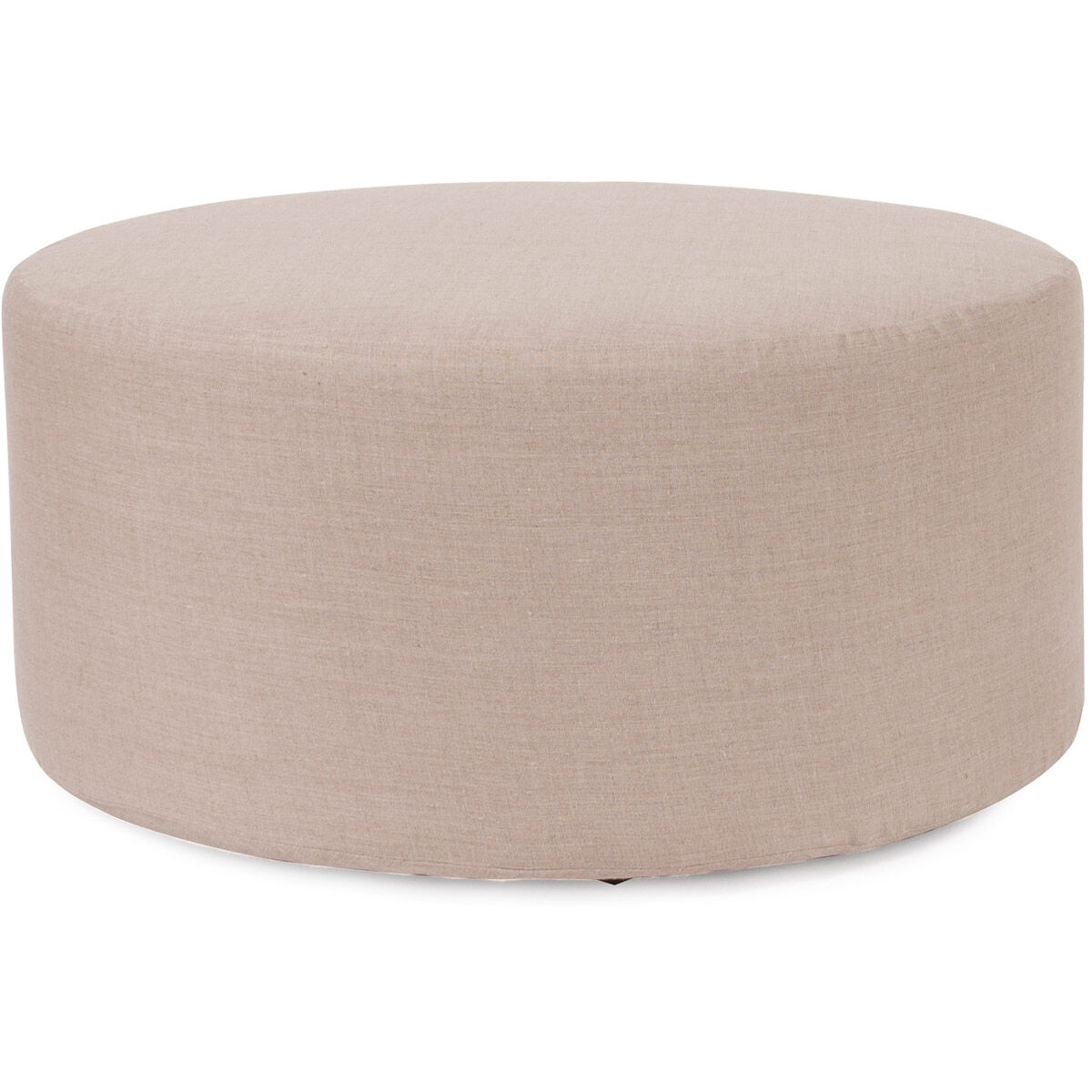 Universal 18 inch Linen Slub Natural Round Ottoman with Slipcover