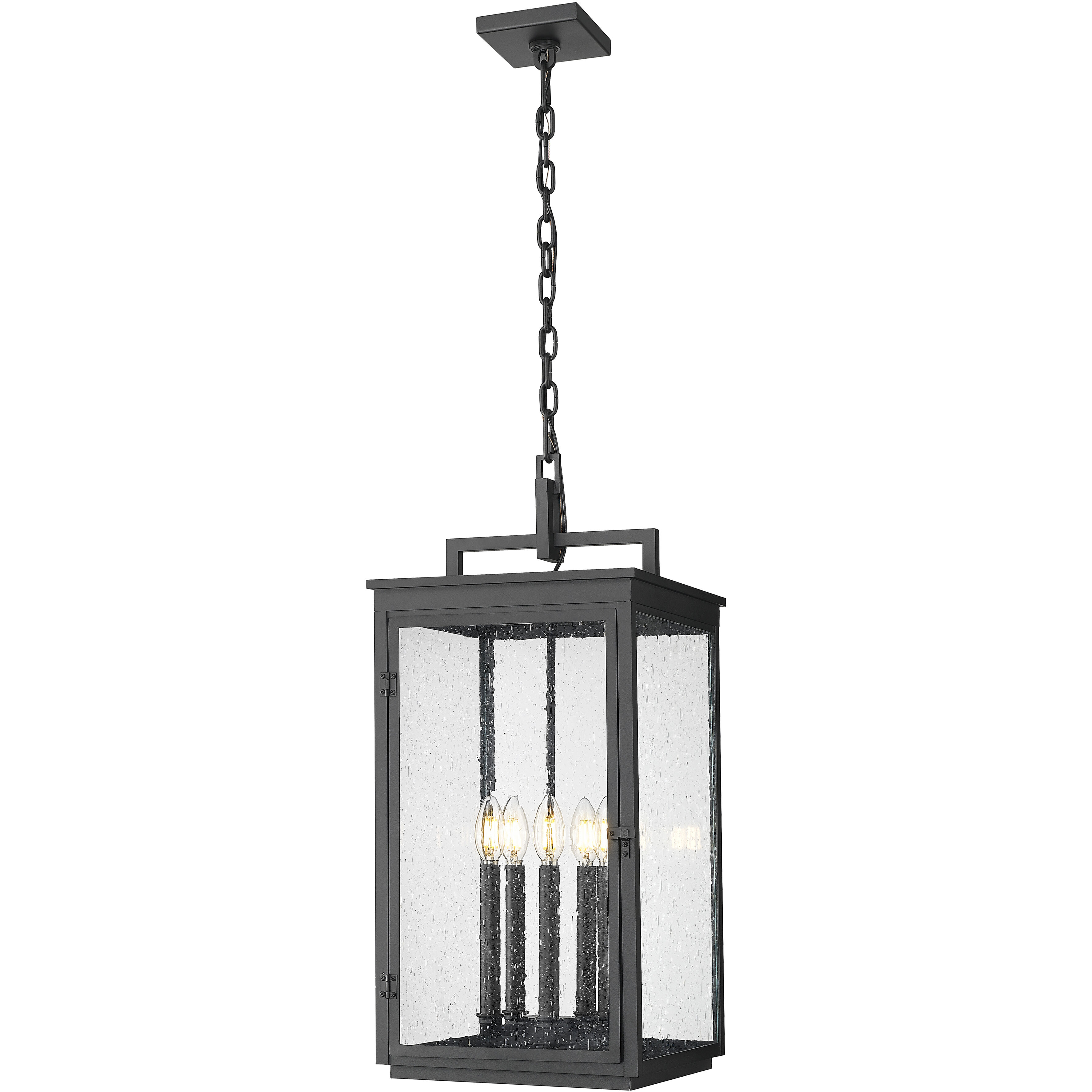 Hartwell 5 Light 12 inch Sand Black Outdoor Chain Mount Ceiling Fixture