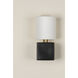 Joey 1 Light 5.75 inch Aged Brass and Ceramic Satin Black Wall Sconce Wall Light