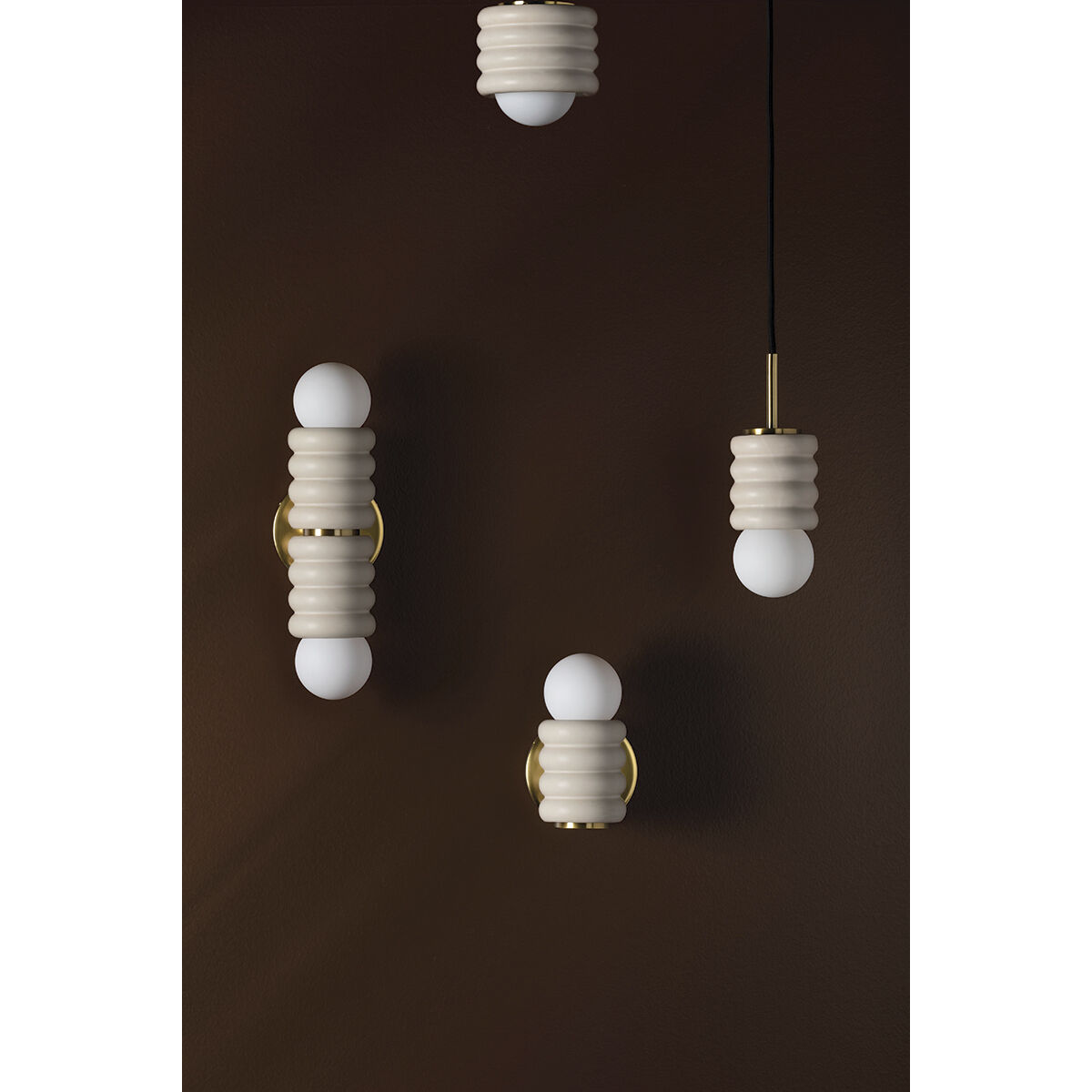 Bibi 1 Light 5 inch Aged Brass/Ceramic Antique Ivory Flush Mount Ceiling Light
