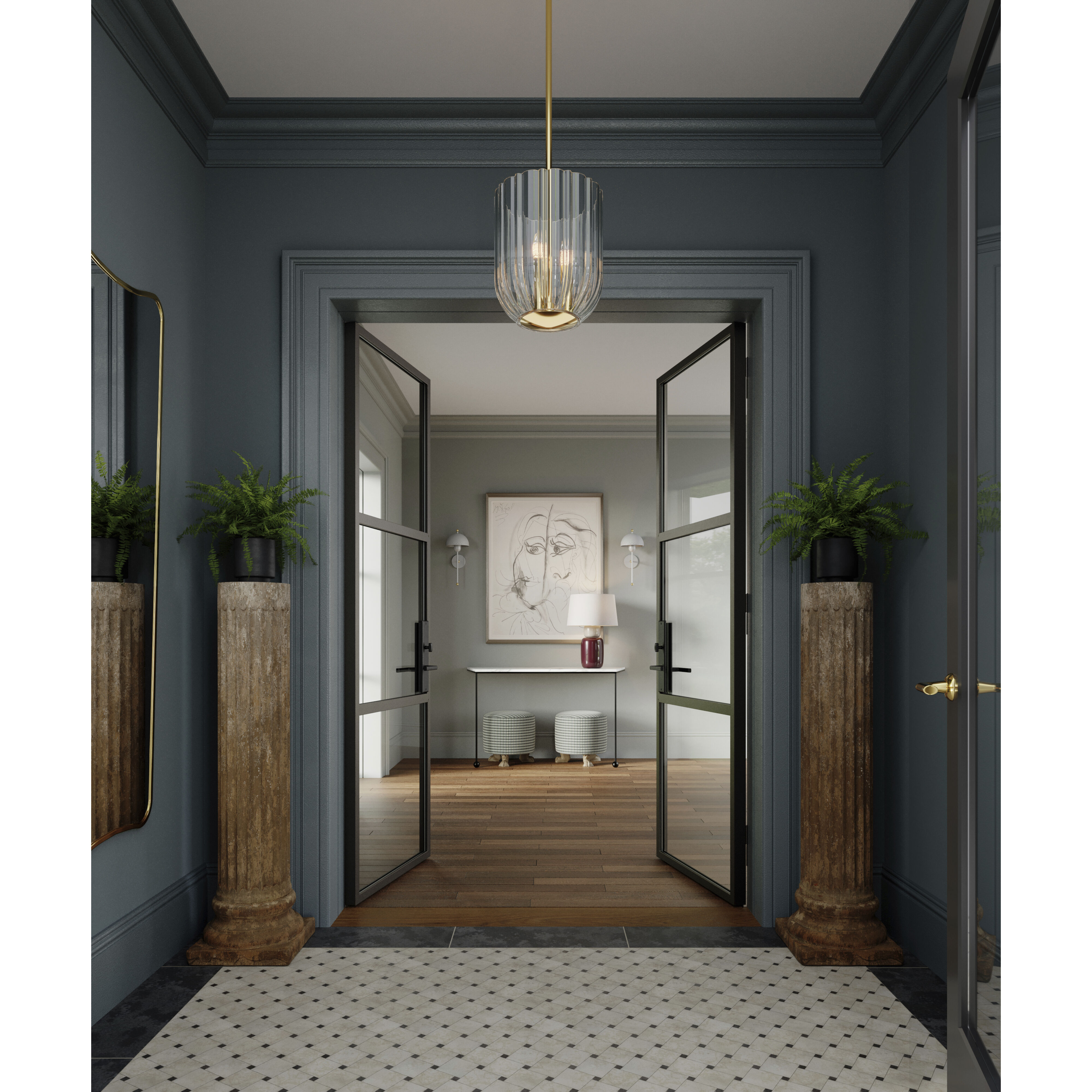 Batya 24 inch 15.00 watt Aged Brass/Ceramic Bordeaux Blush Table Lamp Portable Light