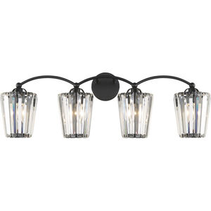 Natalia 4 Light 33.75 inch Black Vanity Light Wall Light