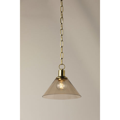 Anniebee 1 Light 10.5 inch Aged Brass Pendant Ceiling Light
