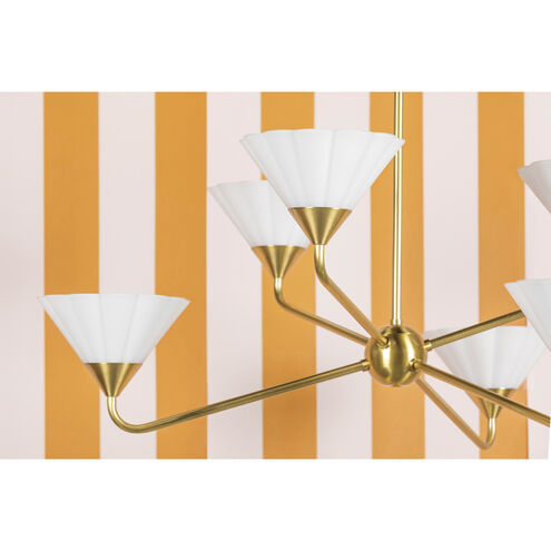Kelsey 6 Light 35 inch Aged Brass Chandelier Ceiling Light
