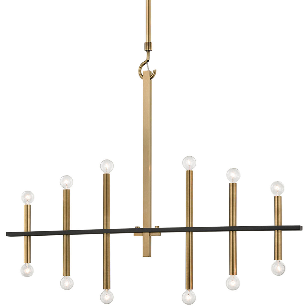 Colette 12 Light 44 inch Aged Brass / Black Chandelier Ceiling Light in Aged Brass and Black