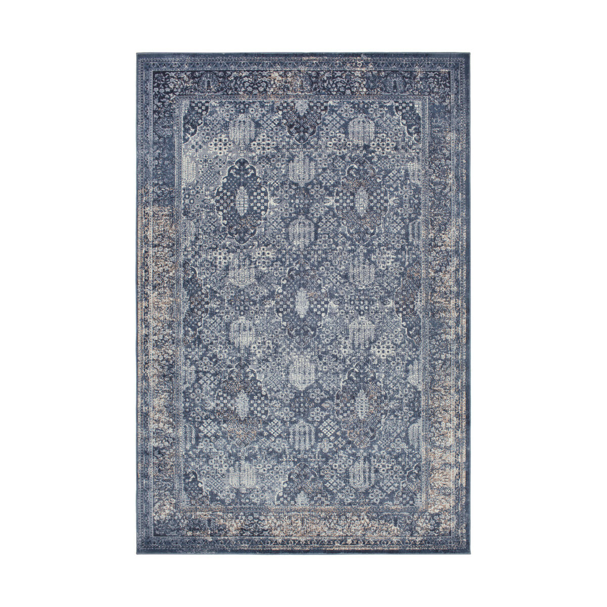 Ademaro 87 X 63 inch Medium Gray/Charcoal/Ink/Khaki/Camel Rugs, Polypropylene and Chenille