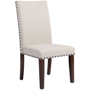 Hudgins Cream with Brown and Pewter Chair