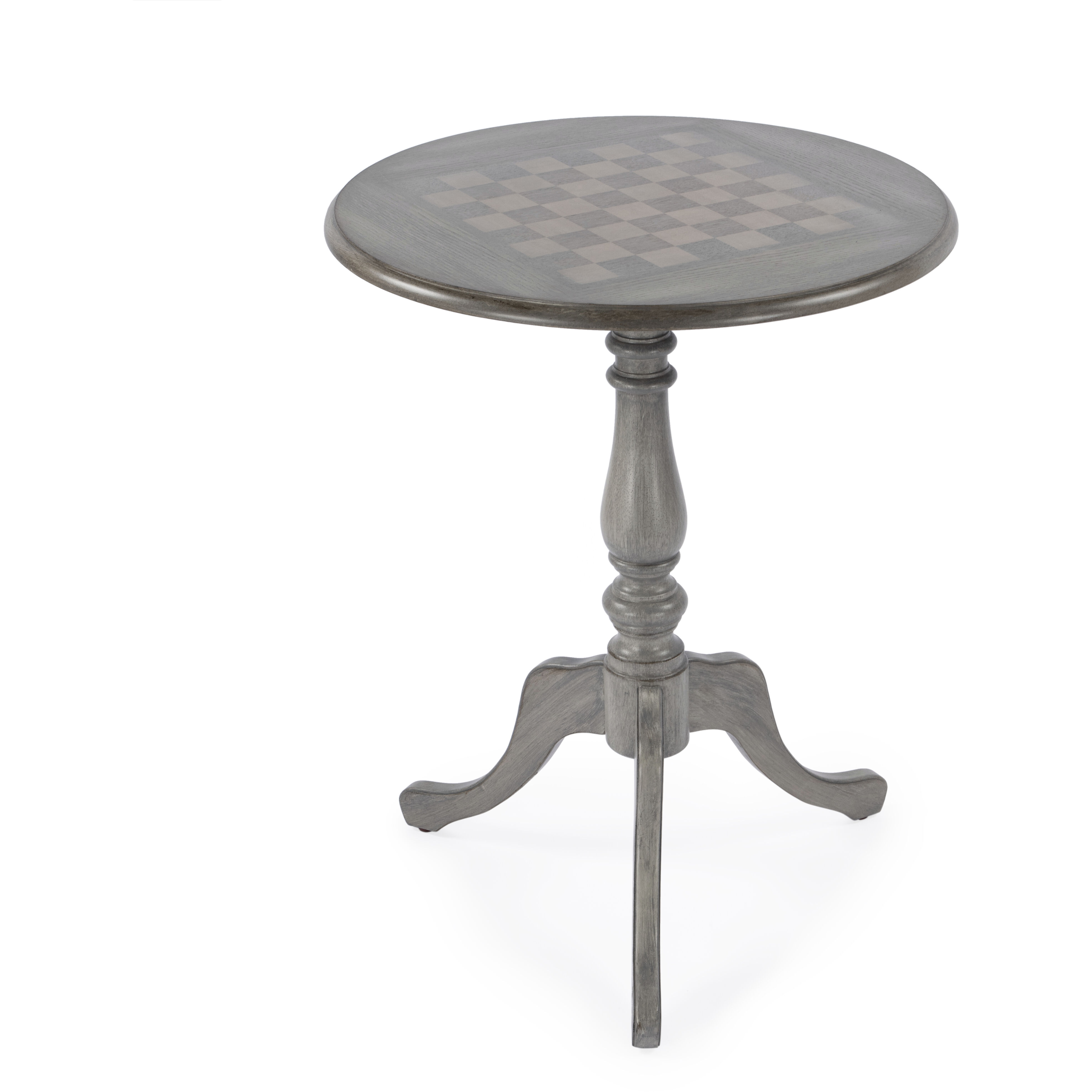 Colbert 22" Round  Pedestal Game Table in Gray