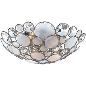 Palla 3 Light 16 inch Antique Silver Flush Ceiling Light