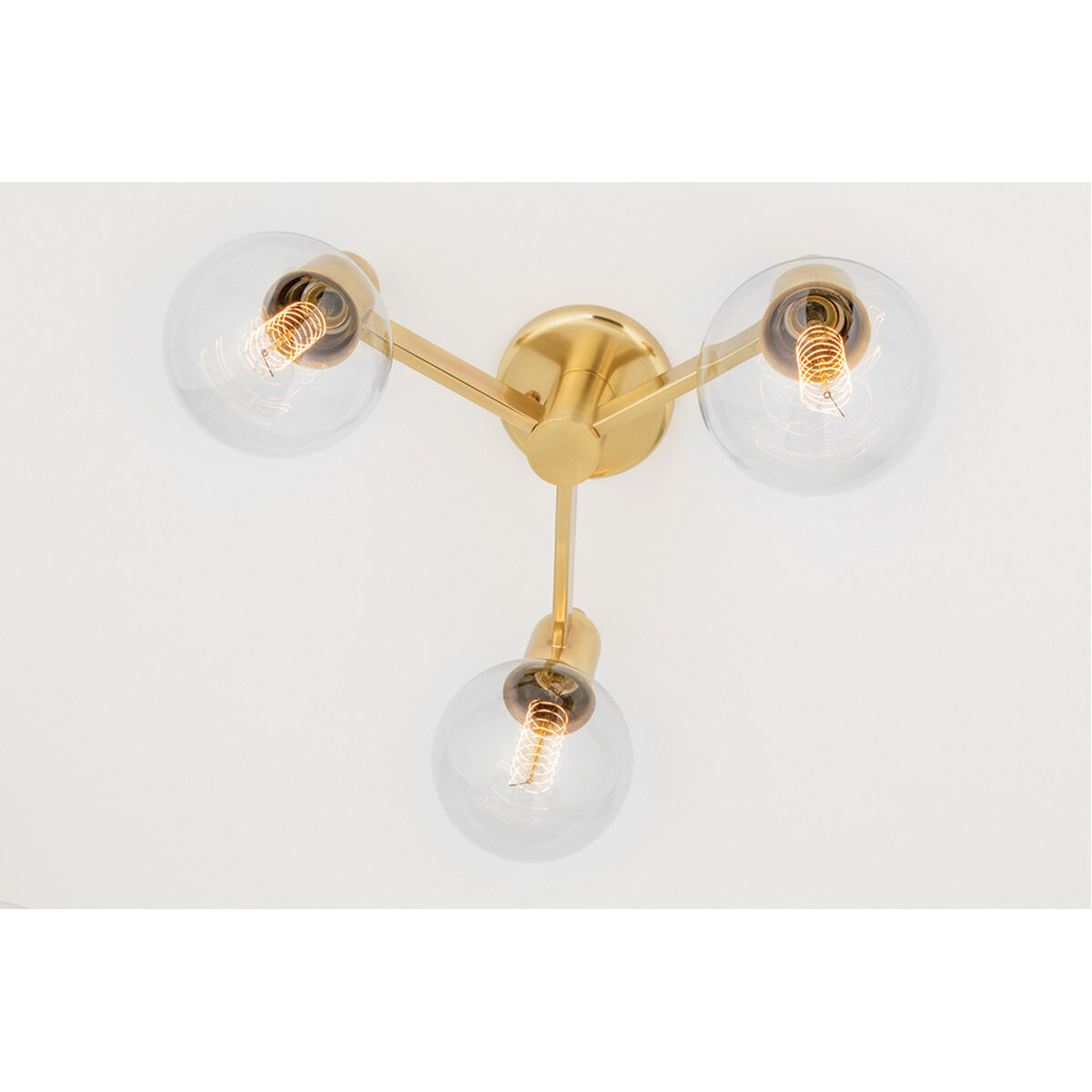 Bryce 3 Light 18 inch Aged Brass Semi Flush Ceiling Light