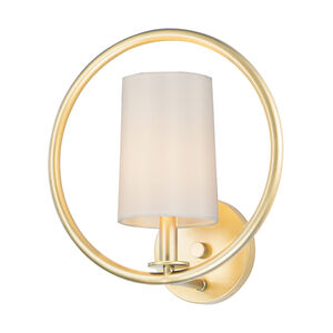 Meridian 1 Light 12.5 inch Natural Aged Brass Semi-Flush Mount Ceiling Light
