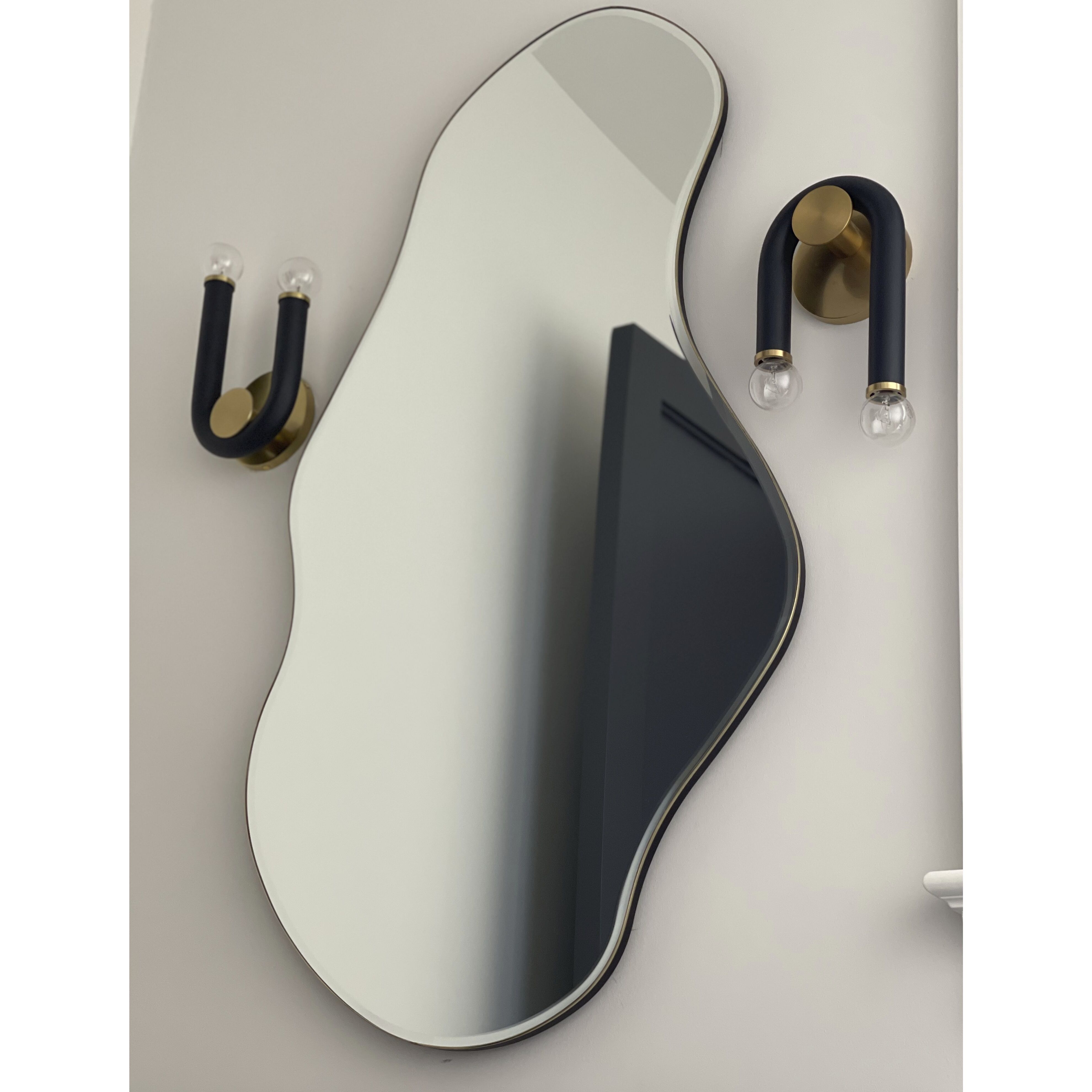 Whit 2 Light 7 inch Aged Brass/Black Wall Sconce Wall Light