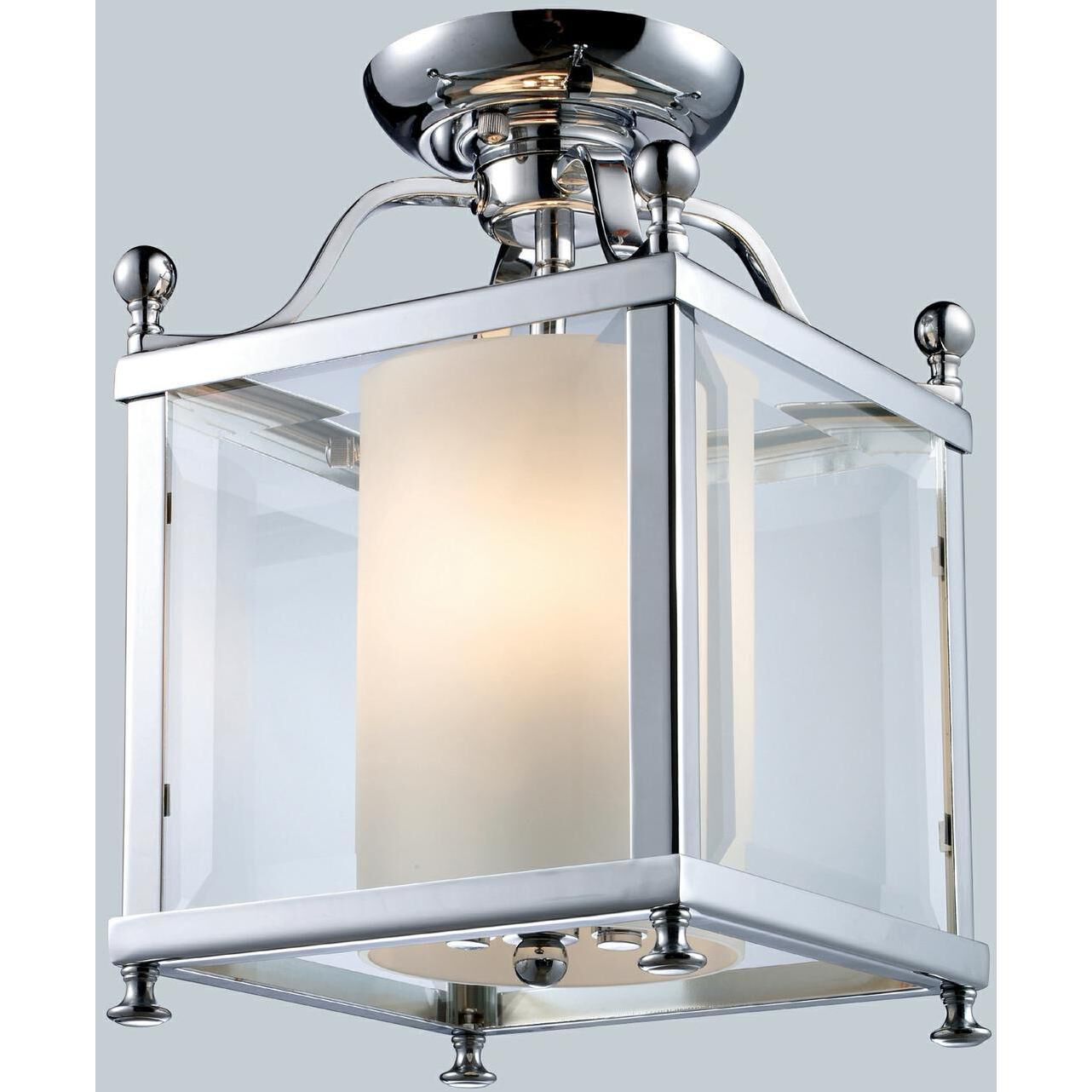 Fairview 3 Light 8.25 inch Chrome Semi Flush Mount Ceiling Light