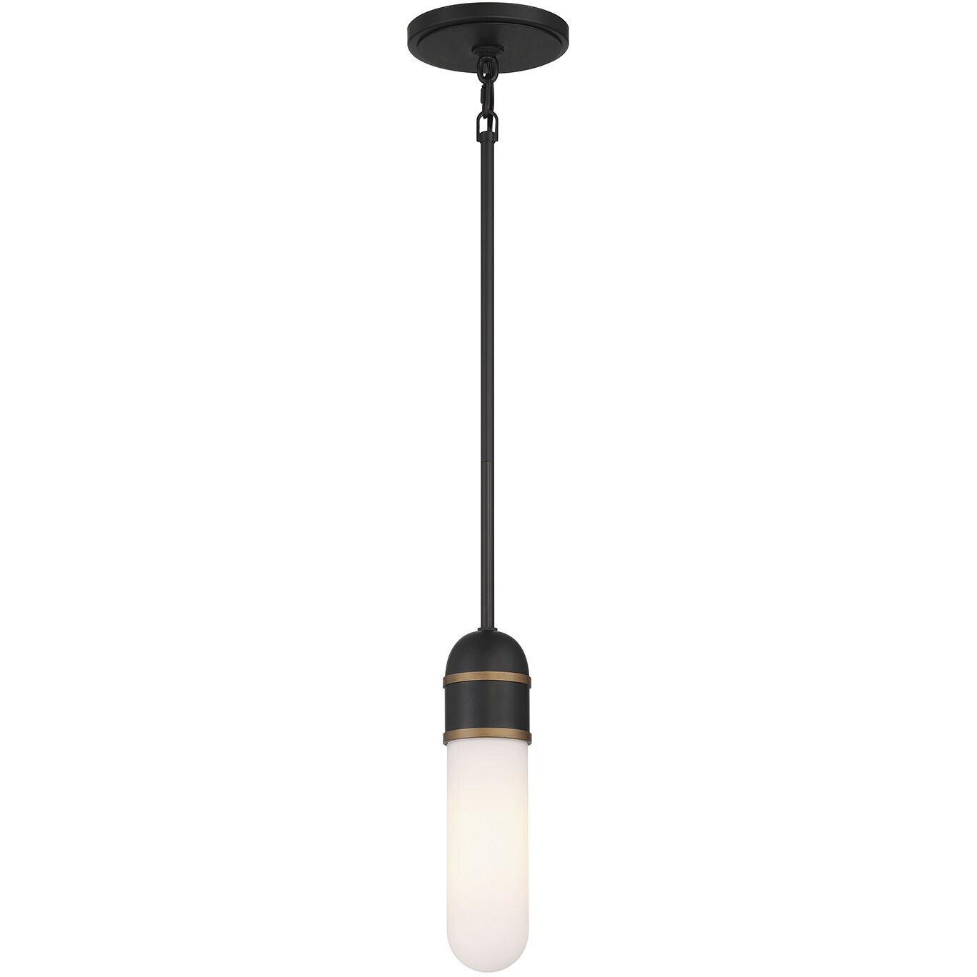 Capsule 1 Light 3.25 inch Matte Black and Textured Gold Mini Pendant Ceiling Light