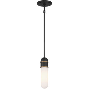 Capsule 1 Light 3.25 inch Matte Black and Textured Gold Mini Pendant Ceiling Light