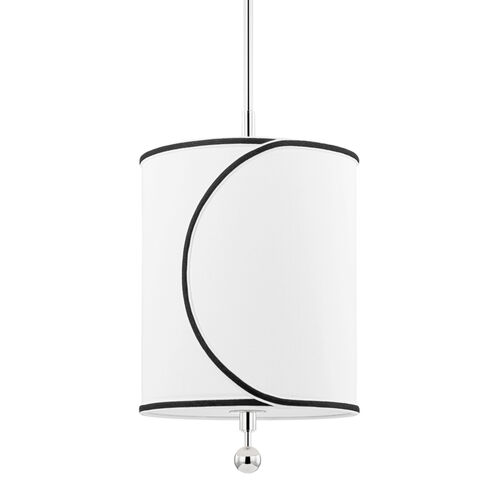 Zara 1 Light 12 inch Polished Nickel Pendant Ceiling Light