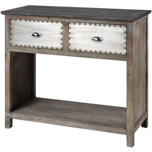 Mississippi Queen 38 X 16 inch Graywash with Dark Gray and Antique German Silver Console Table