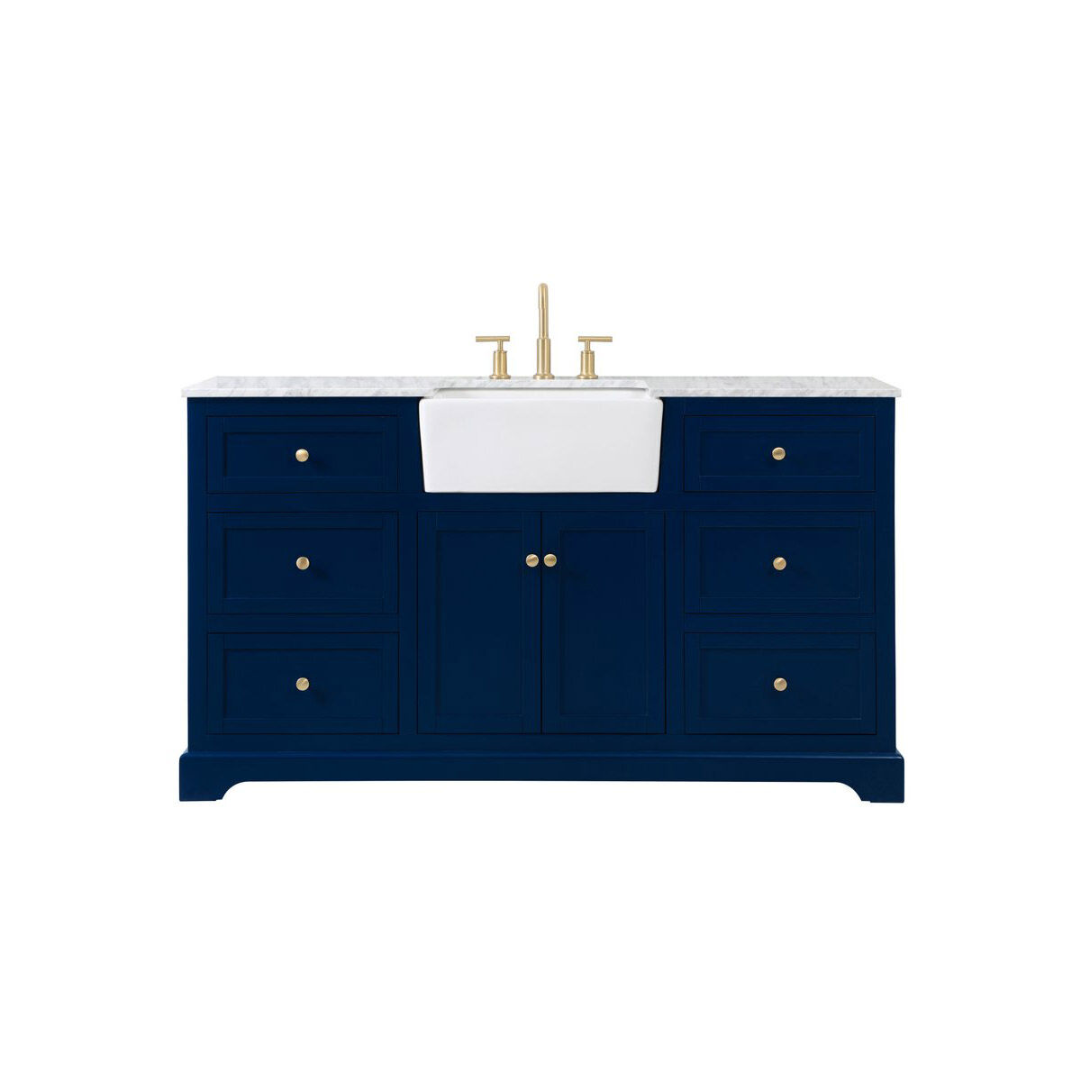 Franklin 60 X 22 X 35 inch Blue Bathroom Vanity Cabinet