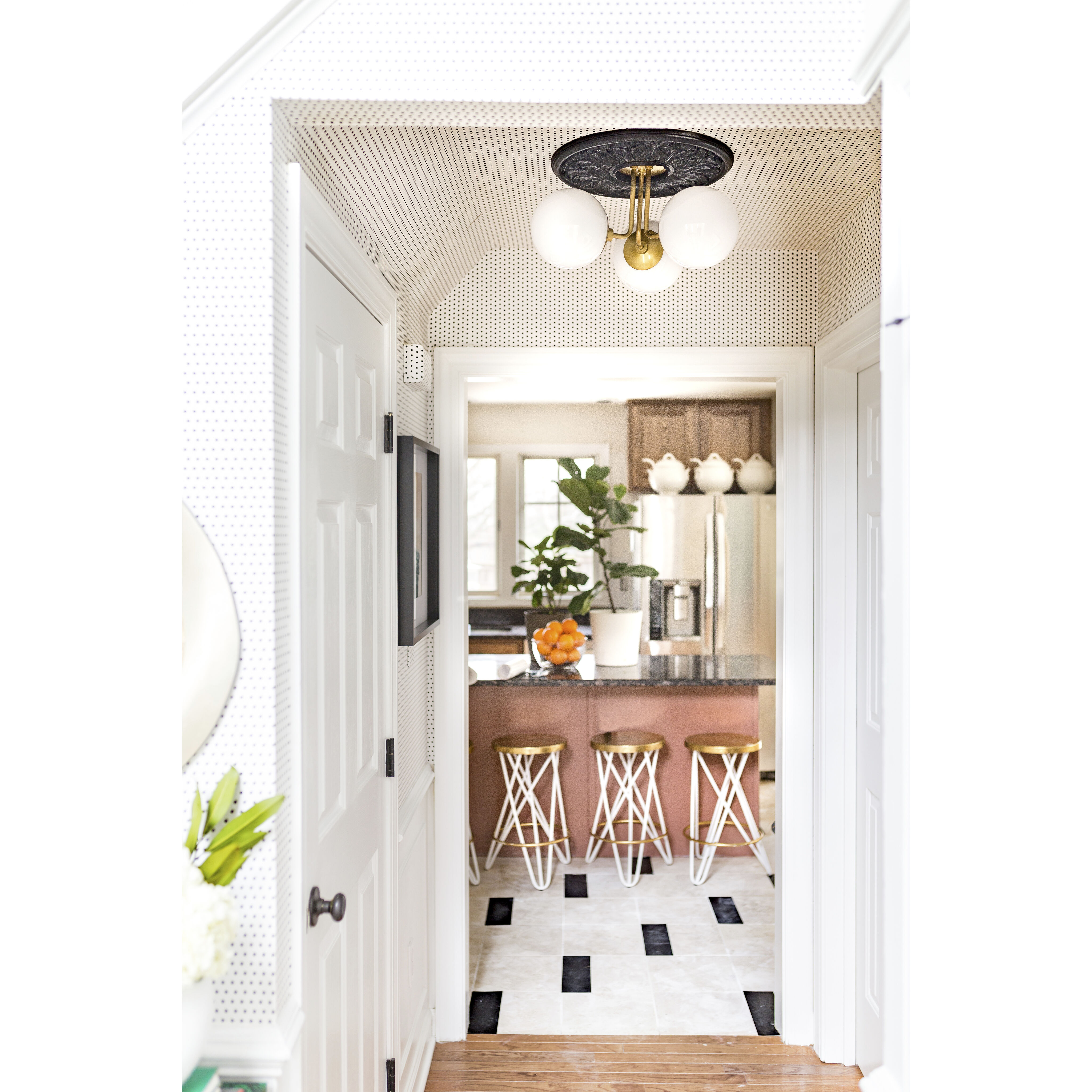 Stella 3 Light 24 inch Aged Brass Semi Flush Ceiling Light 