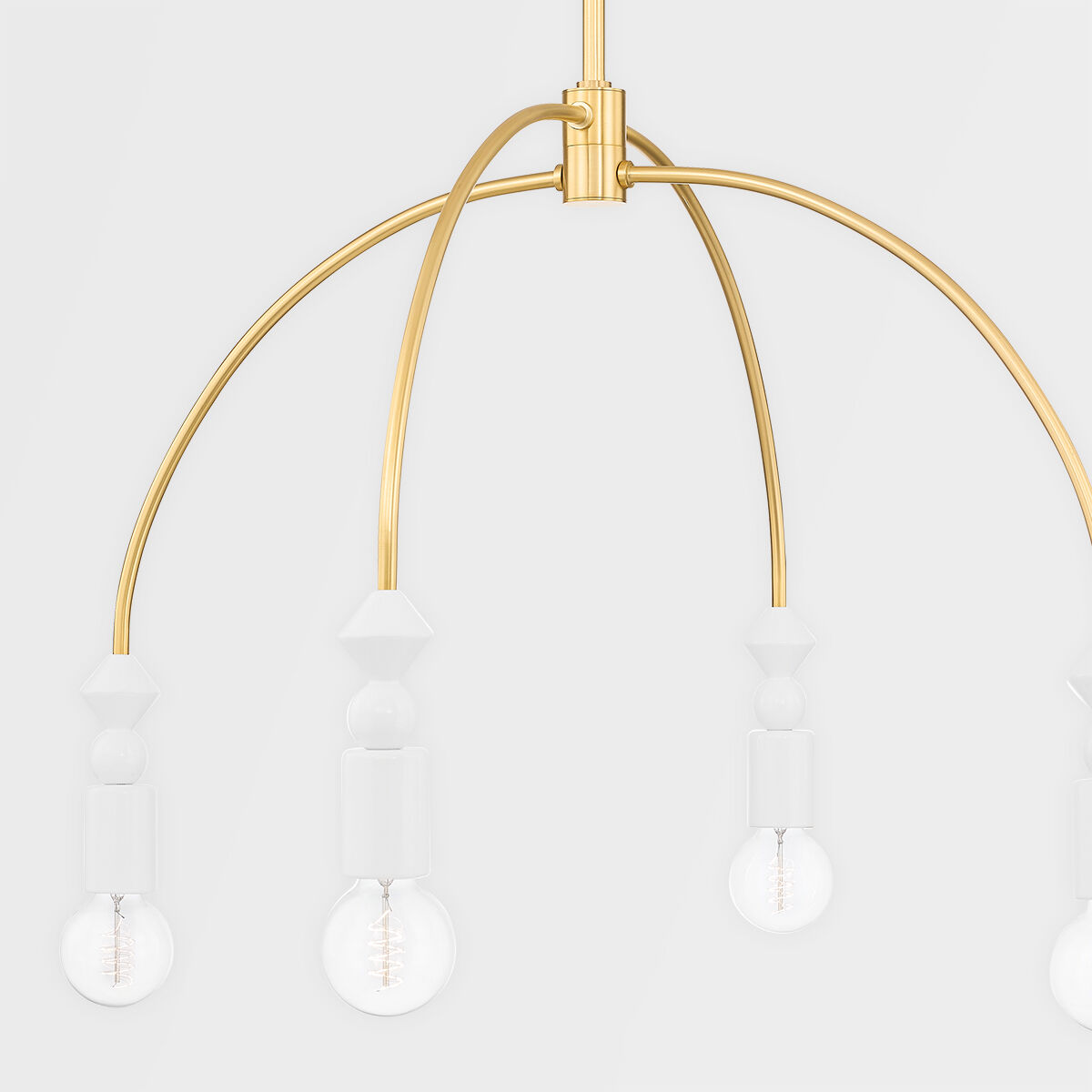 Flora 4 Light 30 inch Aged Brass Chandelier Ceiling Light