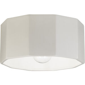 Radiance Collection 1 Light 12.25 inch White Crackle Outdoor Flush-Mount