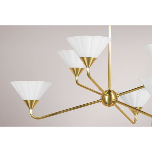 Kelsey 6 Light 35 inch Aged Brass Chandelier Ceiling Light
