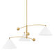 Birdie 3 Light 55 inch Aged Brass Chandelier Ceiling Light