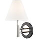 Robbie 1 Light 7.5 inch Polished Nickel and Black Wall Sconce Wall Light