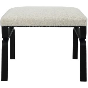 Diverge Black and White with White Faux Shearling Bench