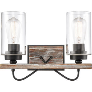 Paladin LED 14 inch Matte Black Bath Vanity Light Wall Light in Clear Glass