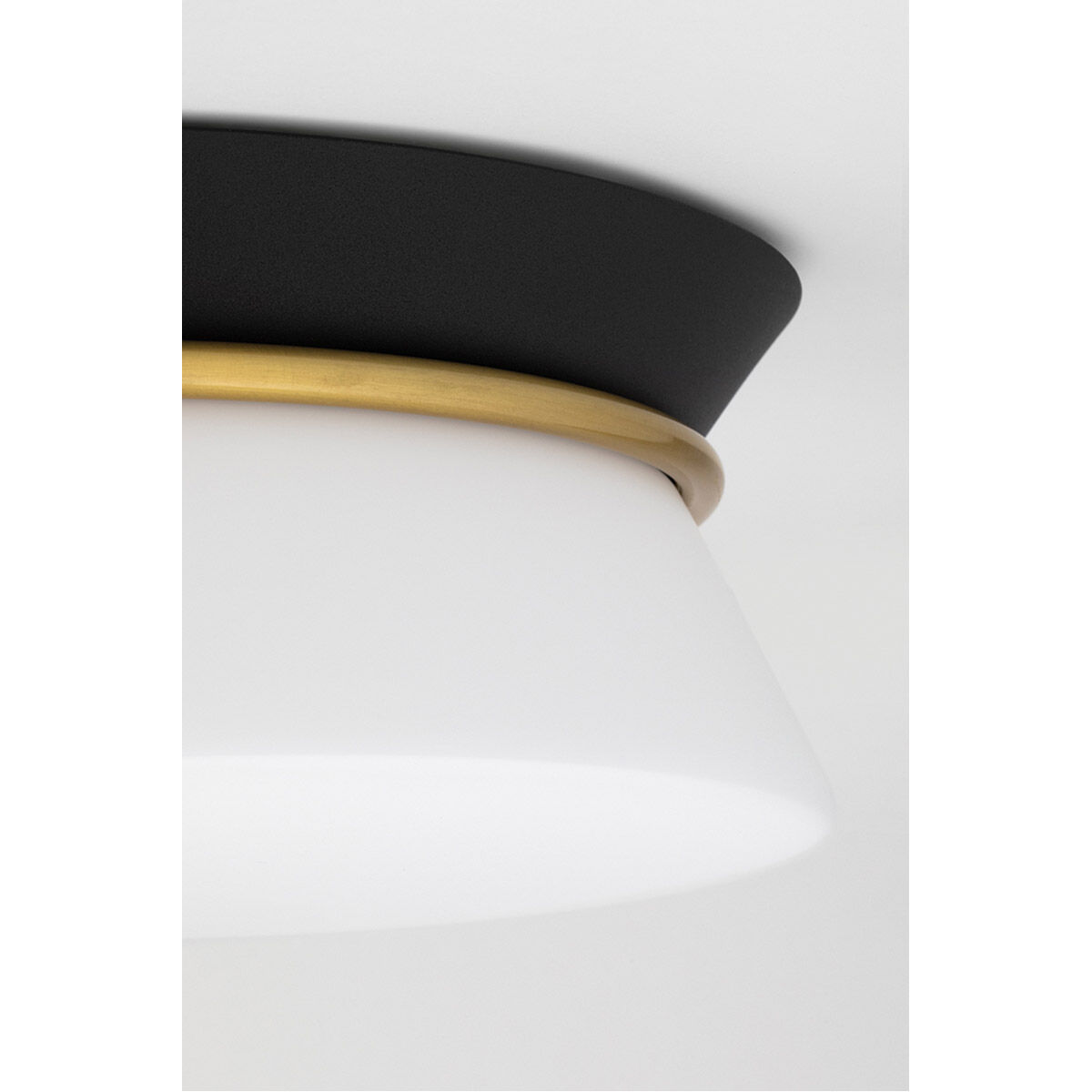 Cath 2 Light 13 inch Aged Brass/Black Flush Mount Ceiling Light