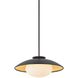 Cadence 1 Light 21 inch Black and Gold Leaf Pendant Ceiling Light