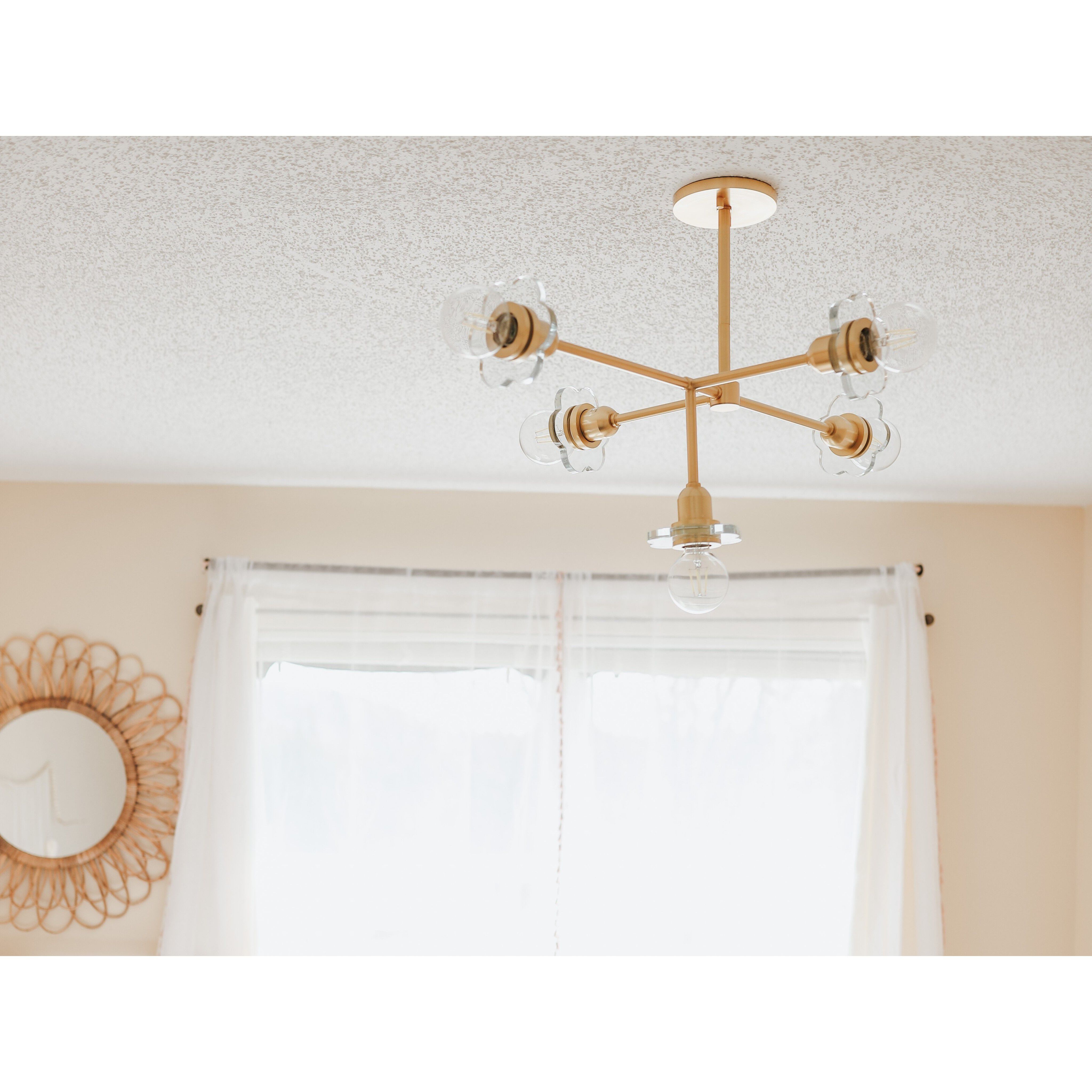 Alexa 5 Light 28 inch Aged Brass Chandelier Ceiling Light