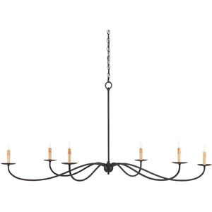 Saxon 6 Light 63 inch Zanzibar Black Chandelier Ceiling Light